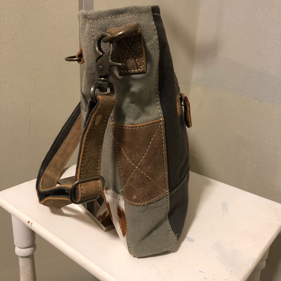 Era 1930 Shoulder Crossbody Canvas Purse upcycled - Picture 5 of 7